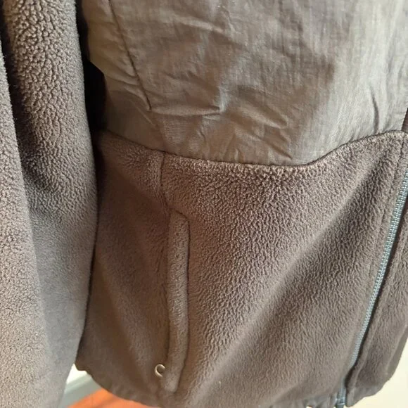 The North Face Brown Fleece Hooded Jacket Women's Large Full Zip - Picture 6 of 11
